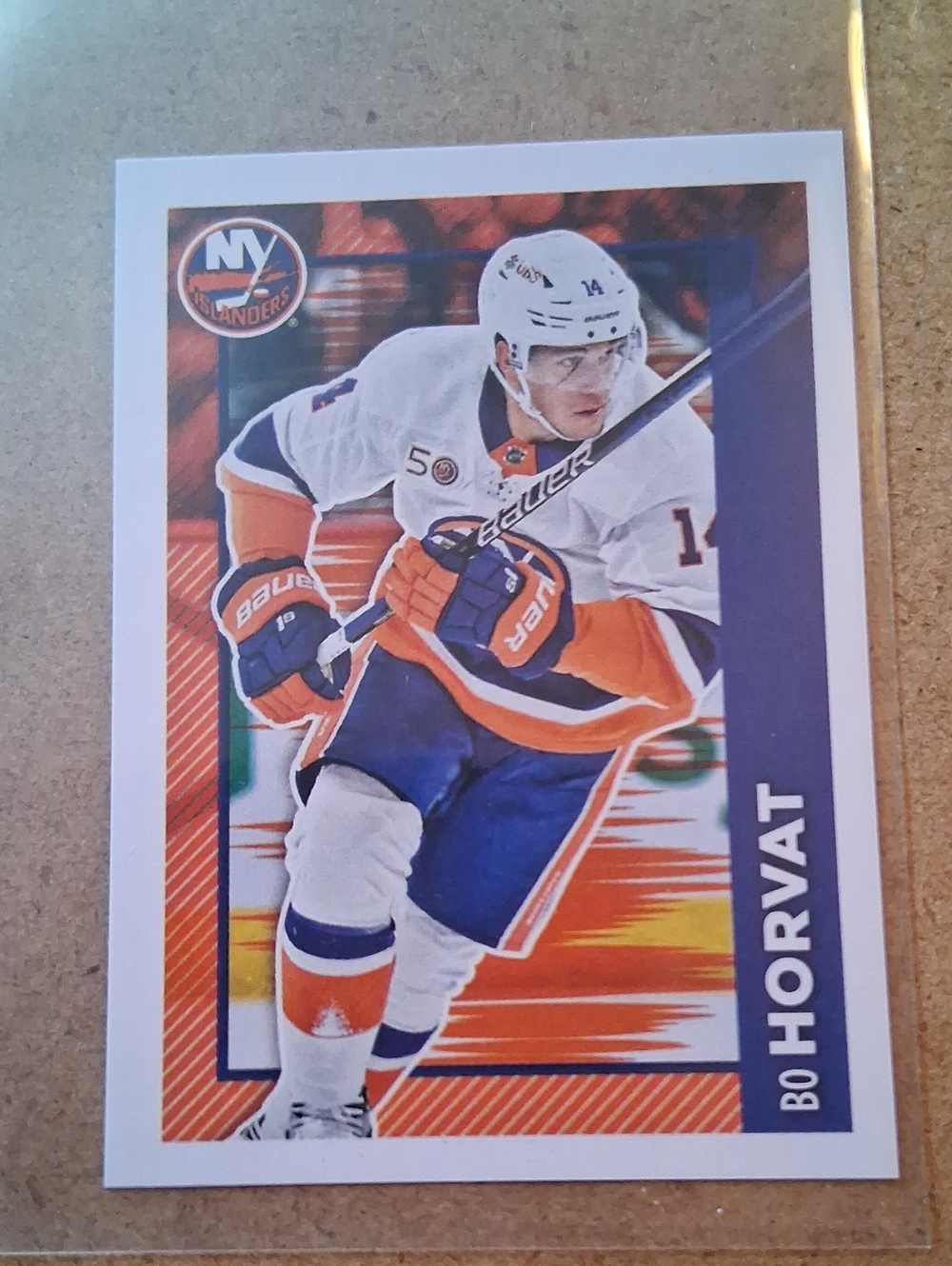 Bo Horvat New York Islanders Hockey Sticker - White/Orange/Navy